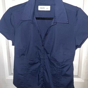 Hollister Men's Dark Blue Casual Button Down Shirt